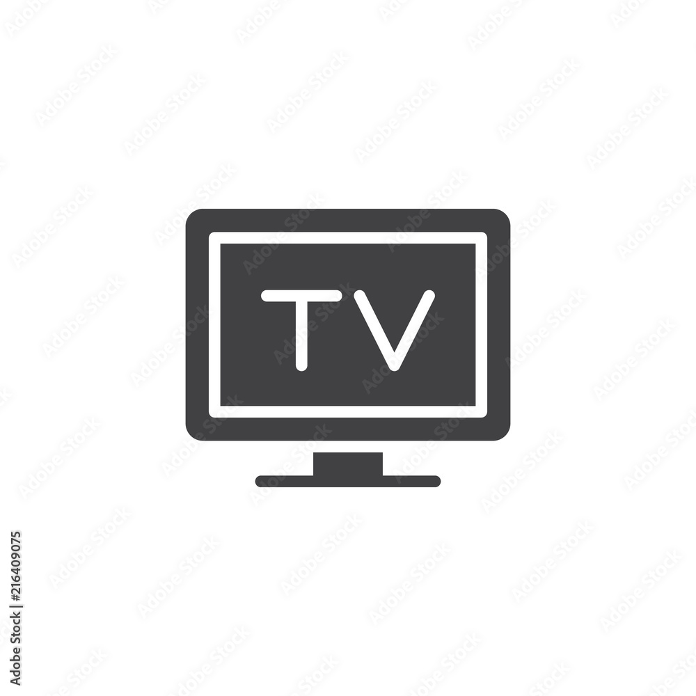 Television vector icon. filled flat sign for mobile concept and web design. Tv screen simple solid icon. Symbol, logo illustration. Pixel perfect vector graphics Television vector icon. filled flat sign for mobile concept and web design. Tv screen simple solid icon. Symbol, logo illustration. Pixel perfect vector graphics
