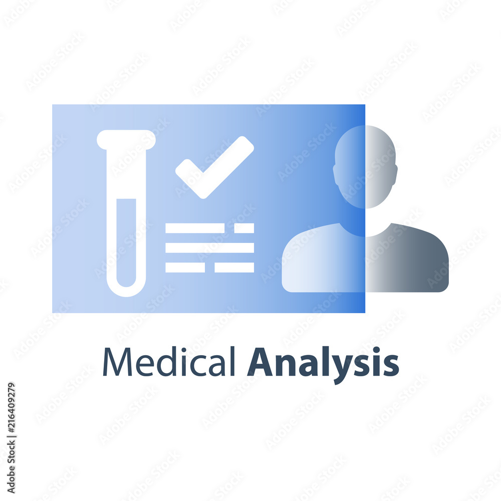 Sample test result, medical laboratory analysis, lab tube, pharmacology concept