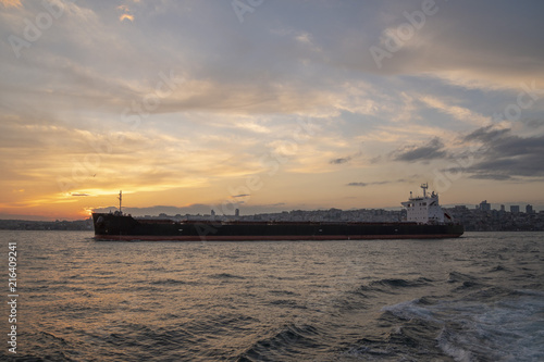 international oil tanker ship in sunset © Stockwars