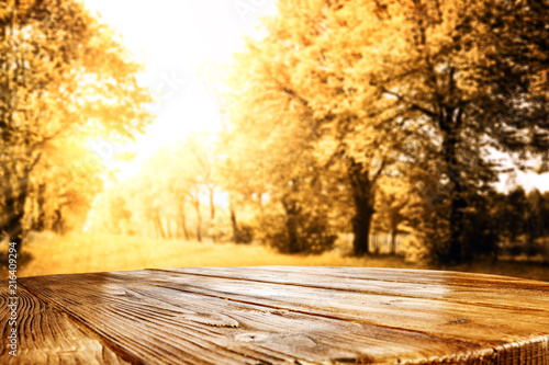 desk of free space and autumn time 