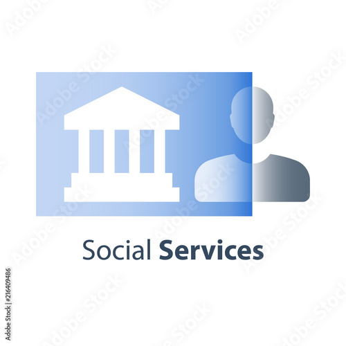 Municipal public building, social services, online resources, legal procedure, court house and justice, civil rights