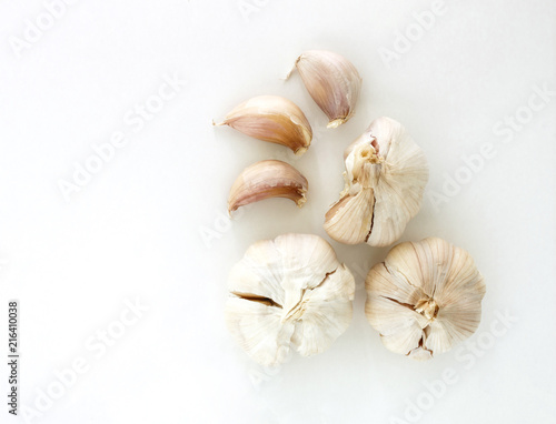 garlic vegetable ingredient on white background