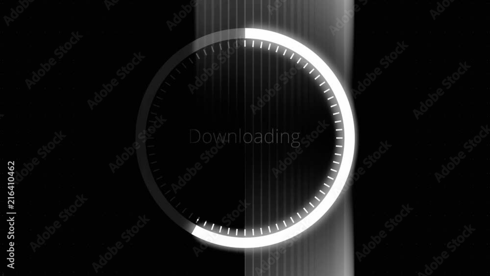 Futuristic circle with a ring indicator showing progress from 0 until ...