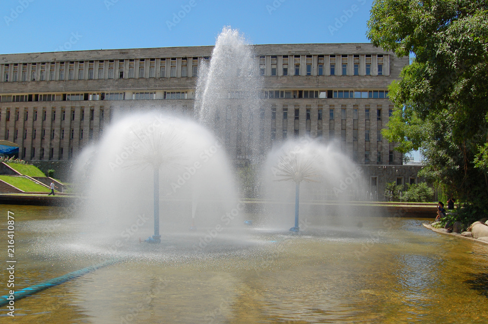 Urban fountains in the city of Almaty