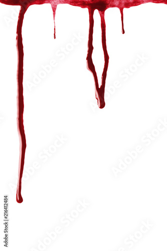 Cuadro en lienzo Drops of blood, isolated on white background