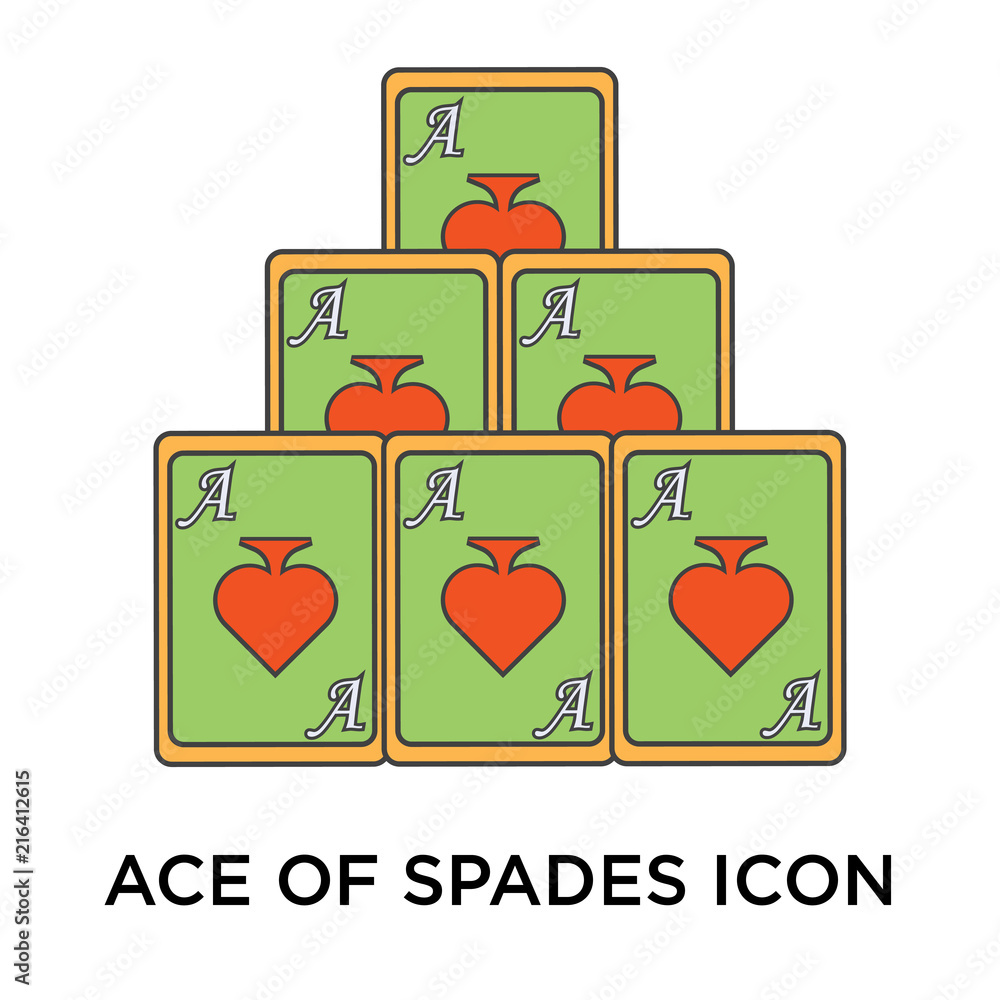 Ace Of Spades Icon Vector Isolated On White Background, Logo