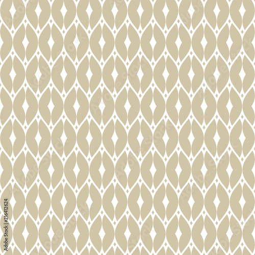 Subtle geometric vector golden seamless pattern. Mesh  net  grid  lattice  lace