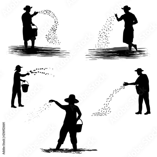 silhouette farmer shape vector design