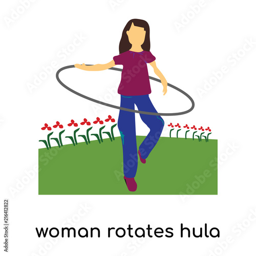 woman rotates hula hoop icon isolated on white background. Simple and editable woman rotates hula hoop icons. Modern icon vector illustration.