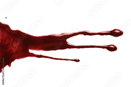 Drops of blood, isolated on white background photo