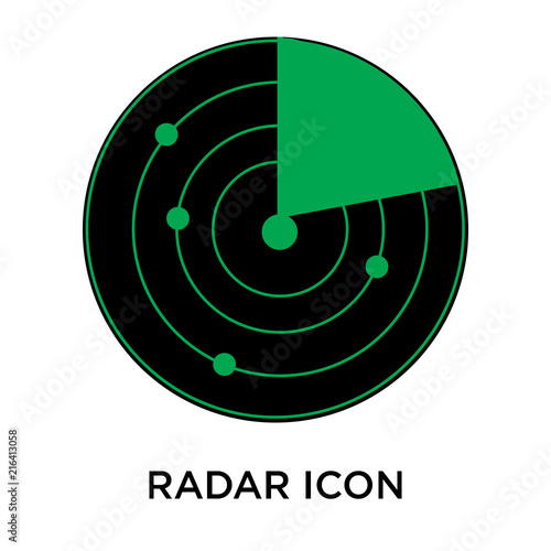 radar icon isolated on white background. Simple and editable radar icons. Modern icon vector illustration.
