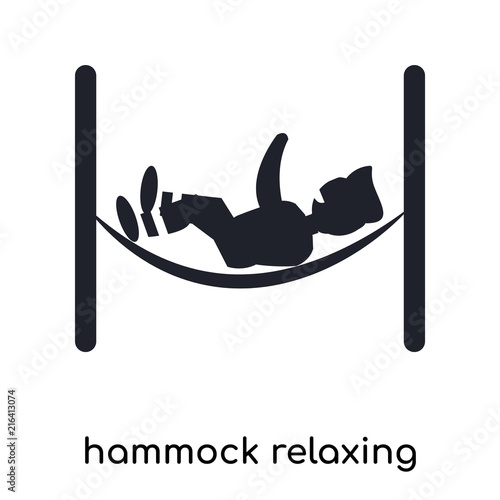 hammock relaxing icon vector sign and symbol isolated on white background, hammock relaxing logo concept
