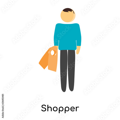 shopper icon isolated on white background. Simple and editable shopper icons. Modern icon vector illustration.