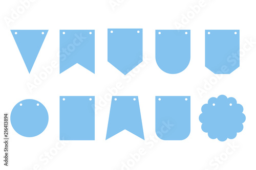 Set of bunting banners. Frames for party. Happy birthday. Decorations for carnavail.