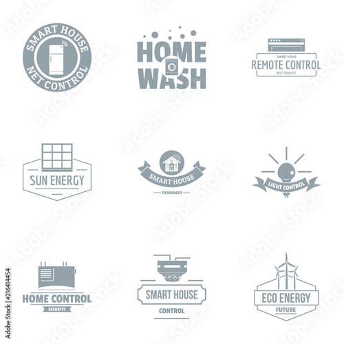 Home wash logo set. Simple set of 9 home wash vector logo for web isolated on white background