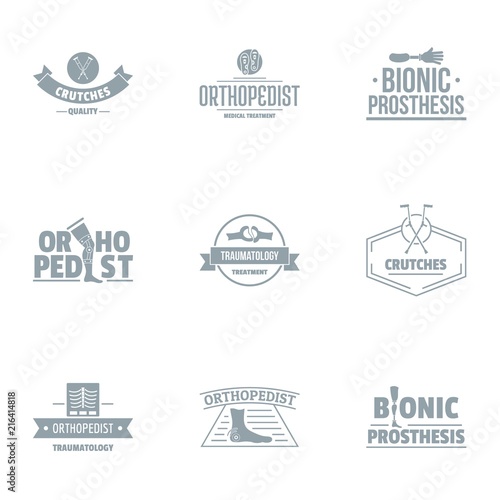 Orthopedic prosthetics logo set. Simple set of 9 orthopedic prosthetics vector logo for web isolated on white background