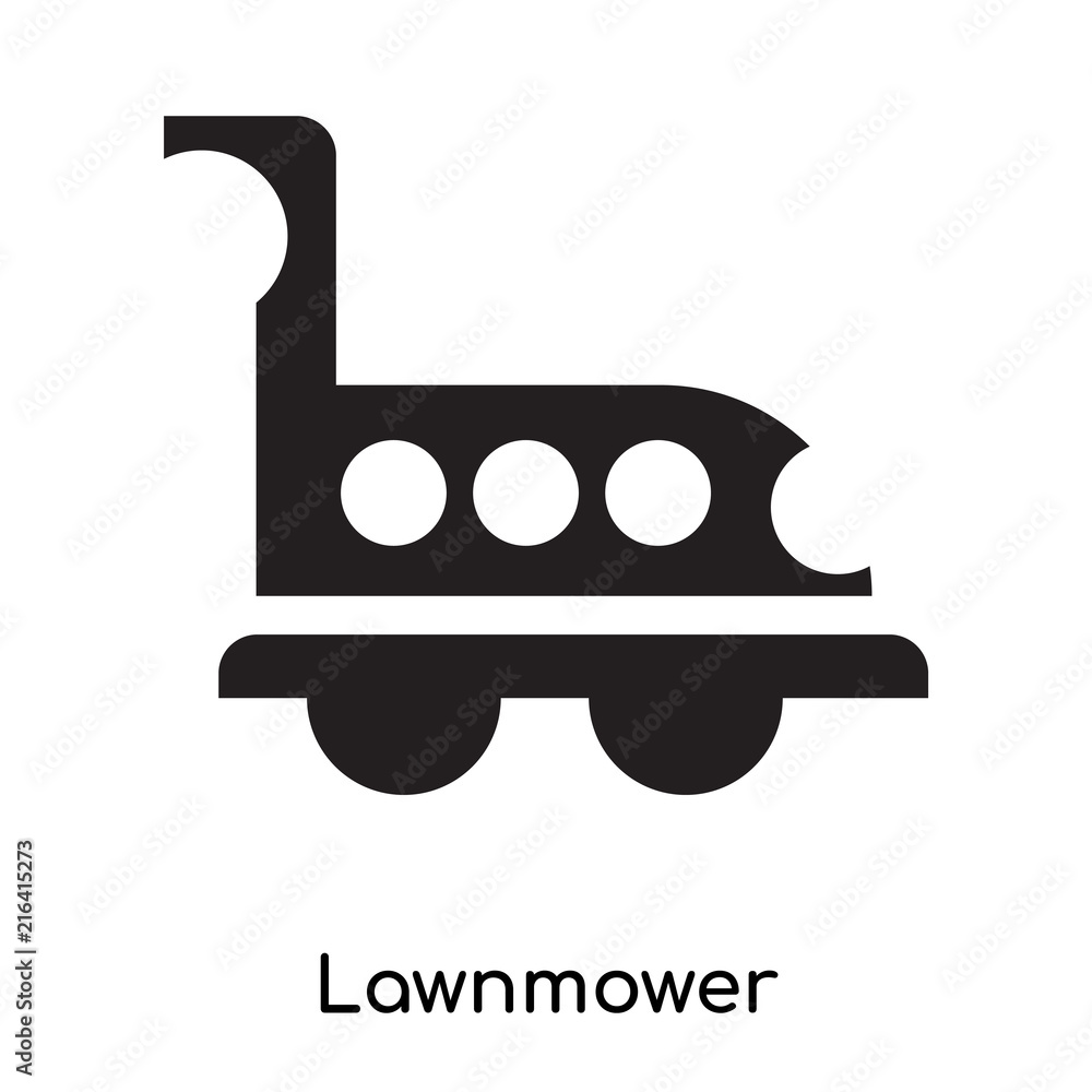 Lawnmower icon vector sign and symbol isolated on white background, Lawnmower logo concept Lawnmower icon vector sign and symbol isolated on white background, Lawnmower logo concept