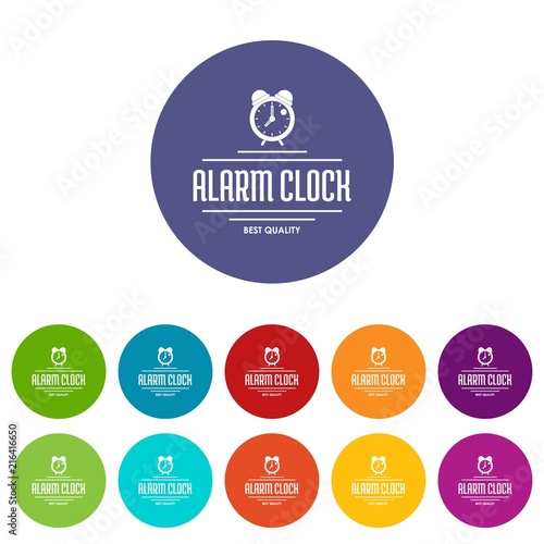 Free Download Alarm clock icons color set vector for any web design on white background - GFXLoad