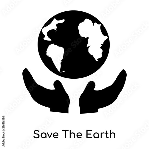 save the earth icon isolated on white background. Modern and editable save the earth icon. Simple icons vector illustration.