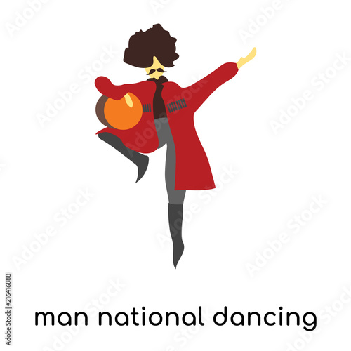 man national dancing icon isolated on white background. Simple and editable man national dancing icons. Modern icon vector illustration.