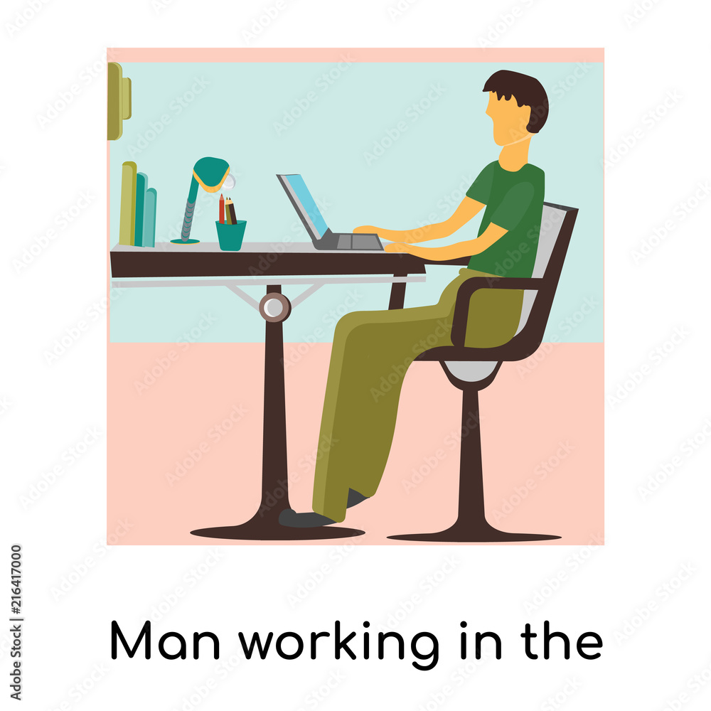 man working in the office icon isolated on white background. Simple and editable man working in the office icons. Modern icon vector illustration. man working in the office icon isolated on white background. Simple and editable man working in the office icons. Modern icon vector illustration.