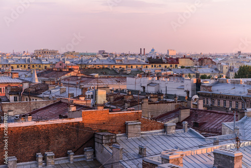 View from the roofs to St. Petersburg, the sights of the city from a height © vladi_mir