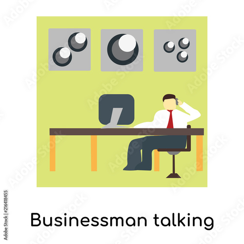 businessman talking on the phone icon isolated on white background. Simple and editable businessman talking on the phone icons. Modern icon vector illustration.