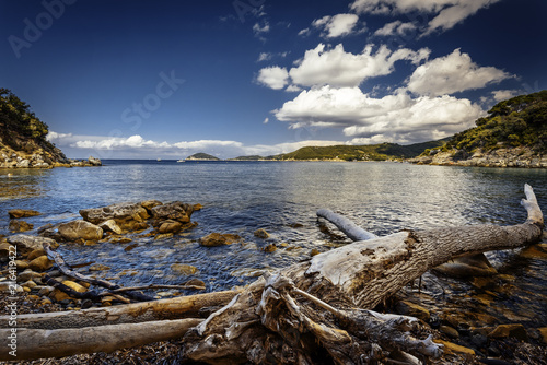 Blue Sky with clouds over Elba beach