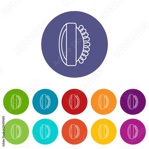 Massage brush icons color set vector for any web design on white background photo