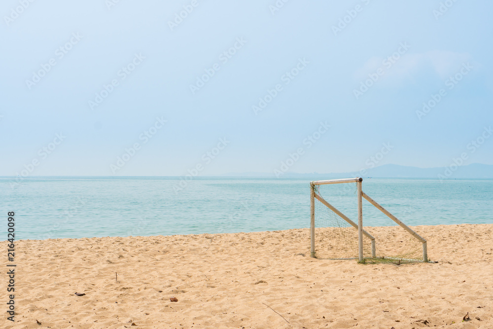 Football Goal on the Beach Football Goal on the Beach