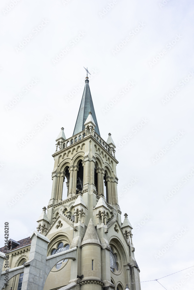Fototapeta premium minster in bern capital of switzerland low angle view historic church tourism landmark