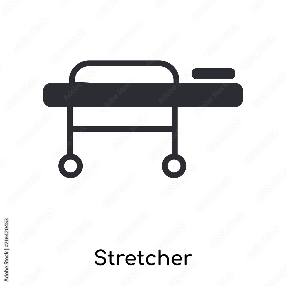 stretcher icon isolated on white background. Simple and editable stretcher icons. Modern icon vector illustration. stretcher icon isolated on white background. Simple and editable stretcher icons. Modern icon vector illustration.