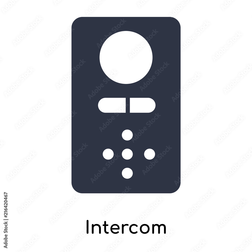 intercom icon isolated on white background. Simple and editable intercom icons. Modern icon vector illustration. intercom icon isolated on white background. Simple and editable intercom icons. Modern icon vector illustration.