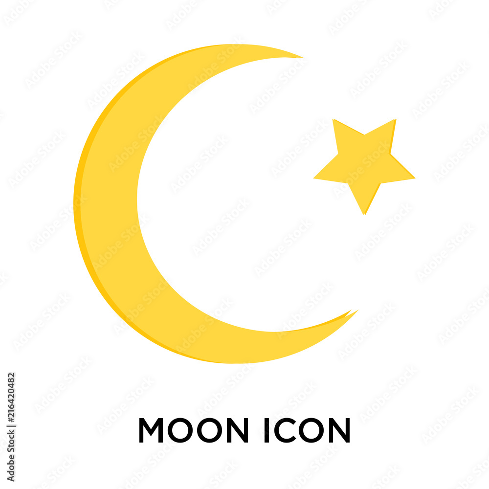 moon icon isolated on white background. Simple and editable moon icons. Modern icon vector illustration. moon icon isolated on white background. Simple and editable moon icons. Modern icon vector illustration.