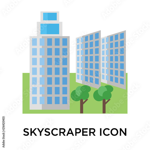 skyscraper icon on white background. Modern icons vector illustration. Trendy skyscraper icons