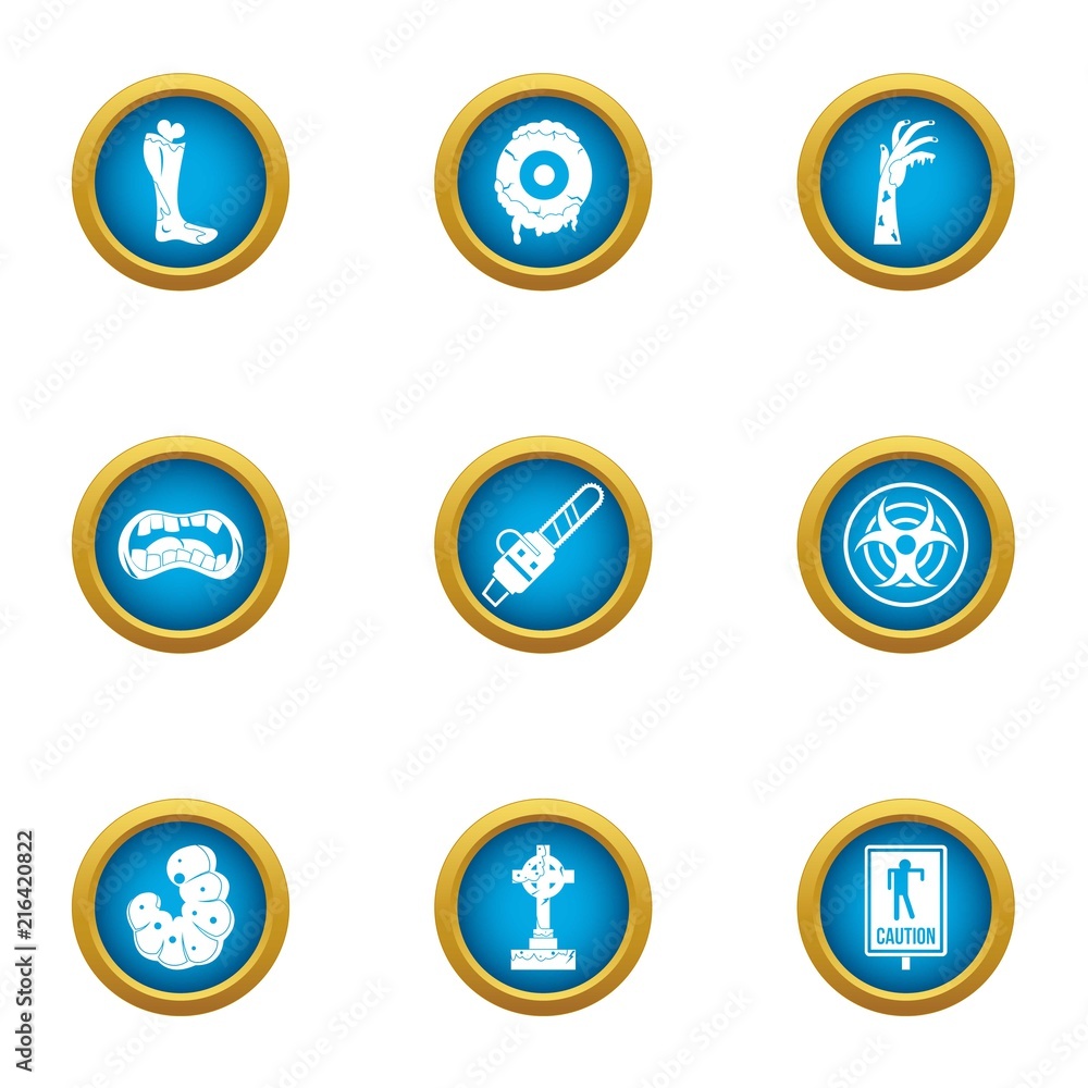 Biohazard icons set. Flat set of 9 biohazard vector icons for web isolated on white background Biohazard icons set. Flat set of 9 biohazard vector icons for web isolated on white background
