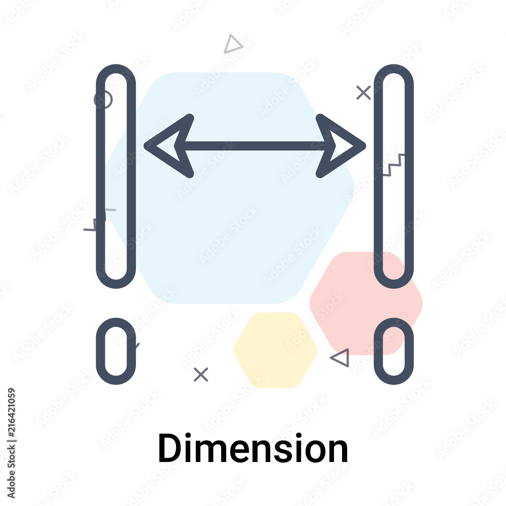 Dimension icon vector sign and symbol isolated on white background, Dimension logo concept Dimension icon vector sign and symbol isolated on white background, Dimension logo concept