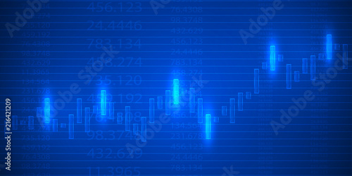 Business candle stick graph chart of stock market investment trading . Bullish point  Trend of graph. Vector illustration