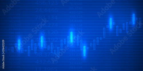 Business candle stick graph chart of stock market investment trading . Bullish point, Trend of graph. Vector illustration