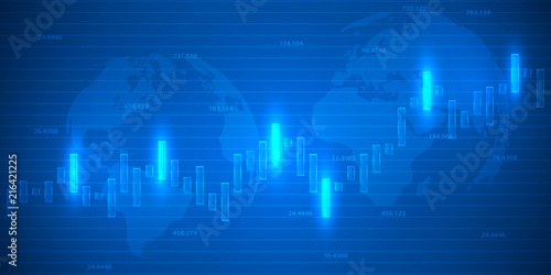 Business candle stick graph chart of stock market investment trading . Bullish point, Trend of graph. Vector illustration