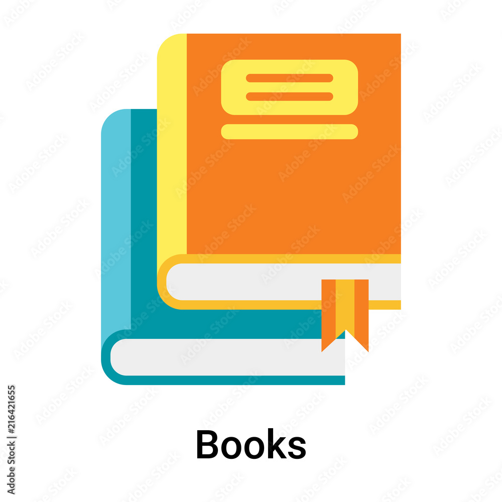 Books icon vector sign and symbol isolated on white background, Books logo concept Books icon vector sign and symbol isolated on white background, Books logo concept