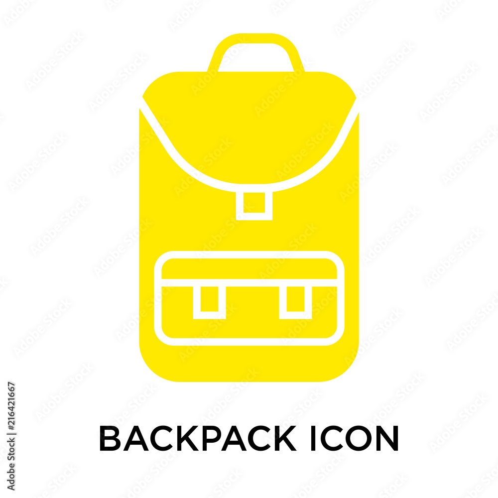backpack icon isolated on white background. Simple and editable backpack icons. Modern icon vector illustration. backpack icon isolated on white background. Simple and editable backpack icons. Modern icon vector illustration.
