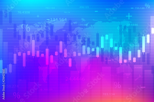 Business candle stick graph chart of stock market investment trading. Trend of graph. Vector illustration