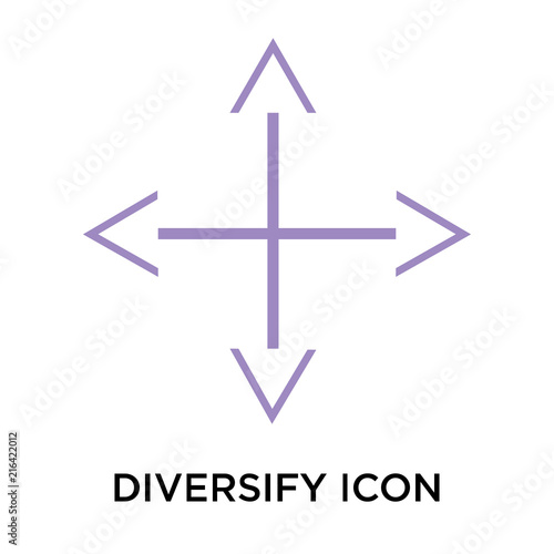 diversify icon isolated on white background. Modern and editable diversify icon. Simple icons vector illustration.