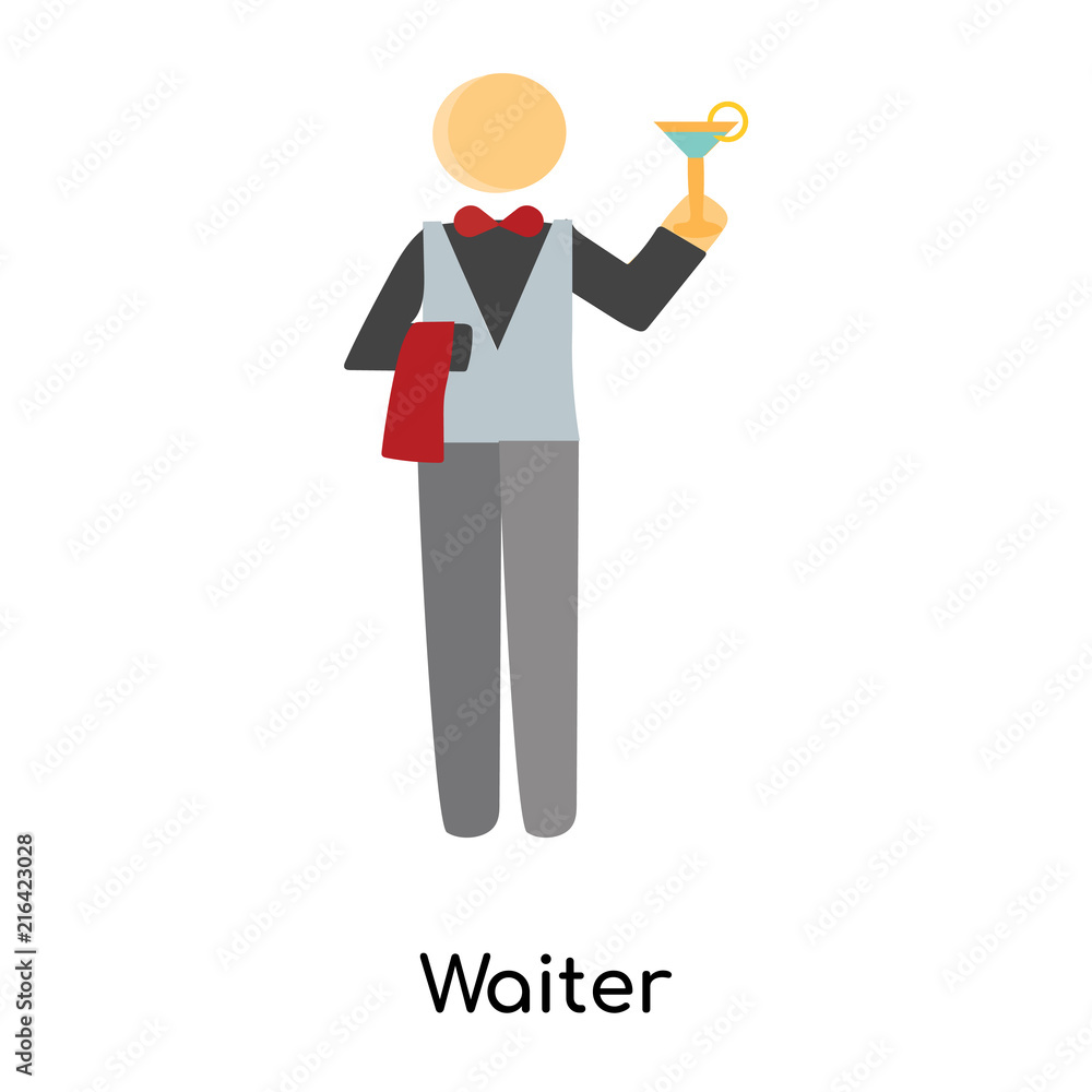 waiter icon isolated on white background. Simple and editable waiter icons. Modern icon vector illustration.