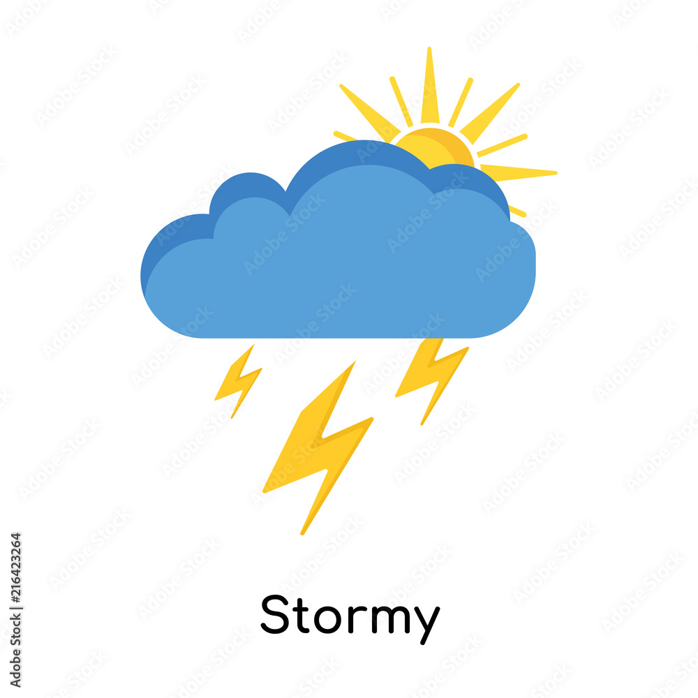 Stormy icon vector sign and symbol isolated on white background, Stormy logo concept Stormy icon vector sign and symbol isolated on white background, Stormy logo concept
