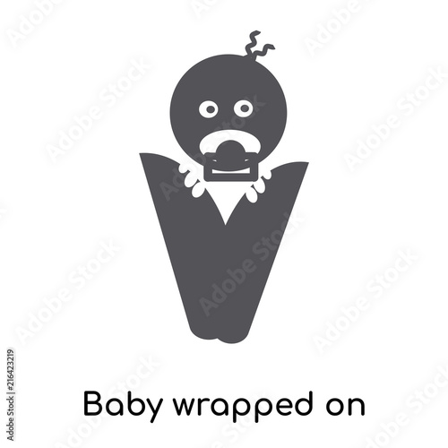 baby wrapped on swaddling clothes icon isolated on white background. Modern and editable baby wrapped on swaddling clothes icon. Simple icons vector illustration.