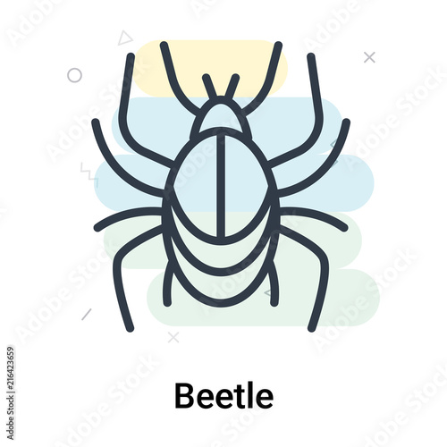 Beetle icon vector sign and symbol isolated on white background, Beetle logo concept