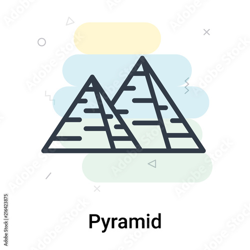 Pyramid icon vector sign and symbol isolated on white background, Pyramid logo concept