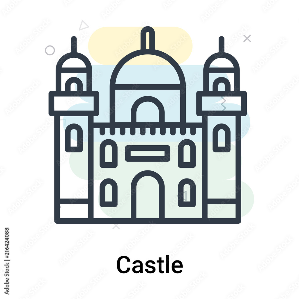 Castle icon vector sign and symbol isolated on white background, Castle logo concept